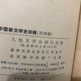 中国新文学史初稿（上下）未使用过