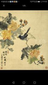 著名画家 高兴奎 乙亥年（1995）写意花鸟画“茶花画眉图”一副（纸本立轴，钤印:菏泽高氏）