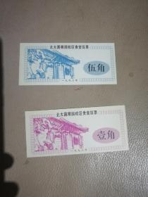 怀旧物，北京大学食堂饭票，北大圆明园小区食堂饭票，1996年北大食堂壹角、伍角饭票