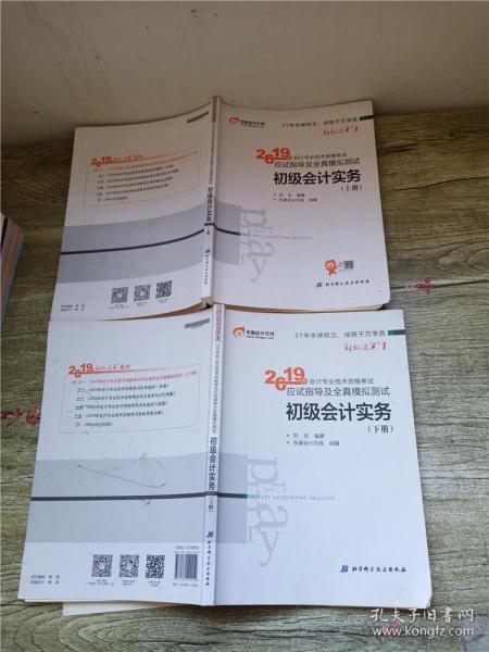 2019年会计专业技巧资格考试应试指导及全真模拟测试 初级会计实务【上，下两本合售】【内有笔迹】