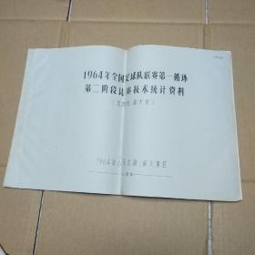 1964年全国足球联赛第一循环第二阶段比赛技术统计资料（沈阳市.旅大市）