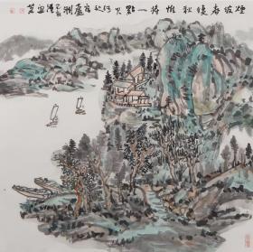 【终身保真】陈安明(安茗)，58*58cm
又名号明安、安庭。中国美术家协会会员、国家一级美术师、北京正心正举应用科学研究院山水画研究中心主任、香港特别行政区文学艺术界美术家协会会员、文化部中国山水画创作院院士、北京凤凰岭书院中国画创作院院士、中华诗词网、诗词论坛网高级顾问和导师、“全国优秀教师”。