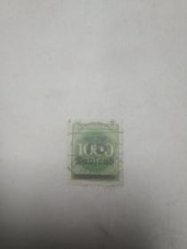 外国邮票小邮票 数字1000图案