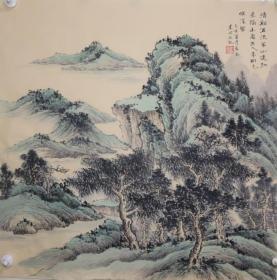 马老师四尺斗方山水