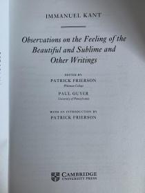 Observations on the Feeling of the Beautiful and Sublime and Other Writings