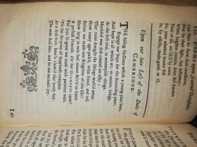 1730年  The Works of Edmund Waller Esq in Verse and Prose  《埃德蒙·沃勒诗文集 》 精美藏书票 少许插图 1本全