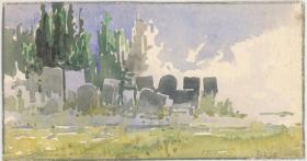 英国20世纪初水彩原作3张  Marcus Algernon Adams (1875-1959)《English landscapes》风景 非常棒的印象派风景