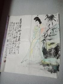 翟振喜国画：天寒翠袖（侍女）