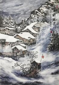 【保真】职业画家龍問天作品：雪乡风情