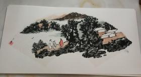 画家耿庆林老师手绘墨彩山水作品（卡纸画片30）尺寸66公分×33公分