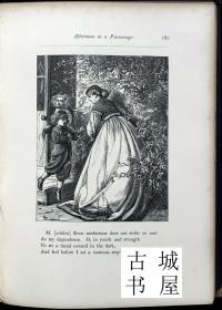 稀缺，《Jean Ingelow诗选》90多幅版画插图，1867年出版，精装