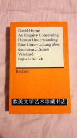 【包邮】英、德语（双语本）休谟《人类理解论》《David Hume: An Enquiry Concerning Human Understanding / Eine Untersuchung über den menschlichen Verstand