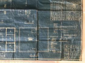 民国37年，广东开平幕冲乡新安里梁盛彬建筑房屋工程计划图蓝图