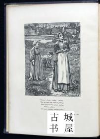 稀缺，《Jean Ingelow诗选》90多幅版画插图，1867年出版，精装