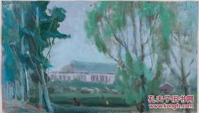 新中国培养的第一代女画家、著名女油画家郑克英油画一副，清华大学美术学院毕业，保真