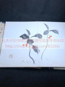 经折装手绘老画册画帖老册页 378《绘手帖》彩绘山水人物花鸟前后共24幅 部分有题字 款印自鉴 1函1册全