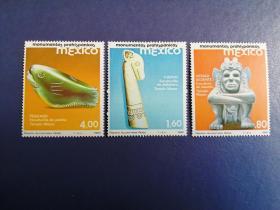 外国邮票   墨西哥邮票 1981年  艺术文化遗产.石雕  3全
（无邮戳新票)