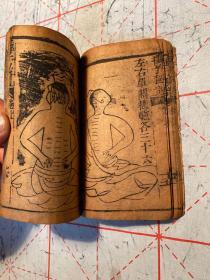 养生修炼古籍!清早期袖珍木刻本《精订摄生种子秘剖》上下两册一套全