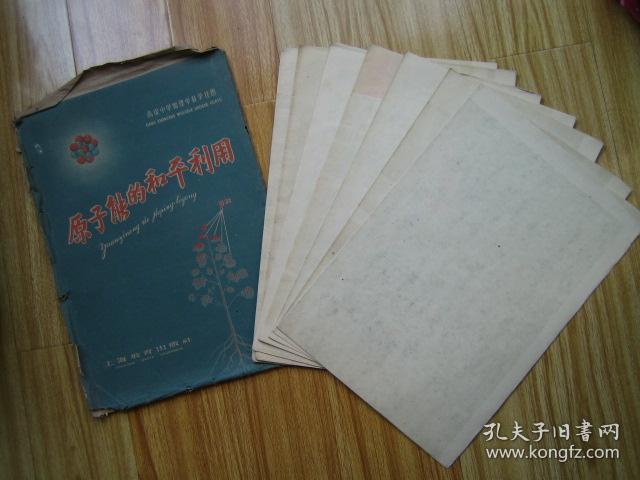 原子能的和平利用 全套7幅全【4开和2开不等】另附1册说明书完整 1959年1版2印累印4700套 袁兆熊、吴大雄、刘蕴绘画 教学挂图绘画宣传画