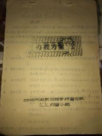 1958年《西南师范大学历史系三胜乡扫盲中队大石扫盲小组》 办学方案手稿