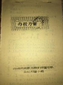1958年《西南师范大学历史系三胜乡扫盲中队沿柳扫盲小组》 办学方案手稿