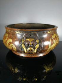 紫铜流金,高12公分,宽16公分,重量8880克