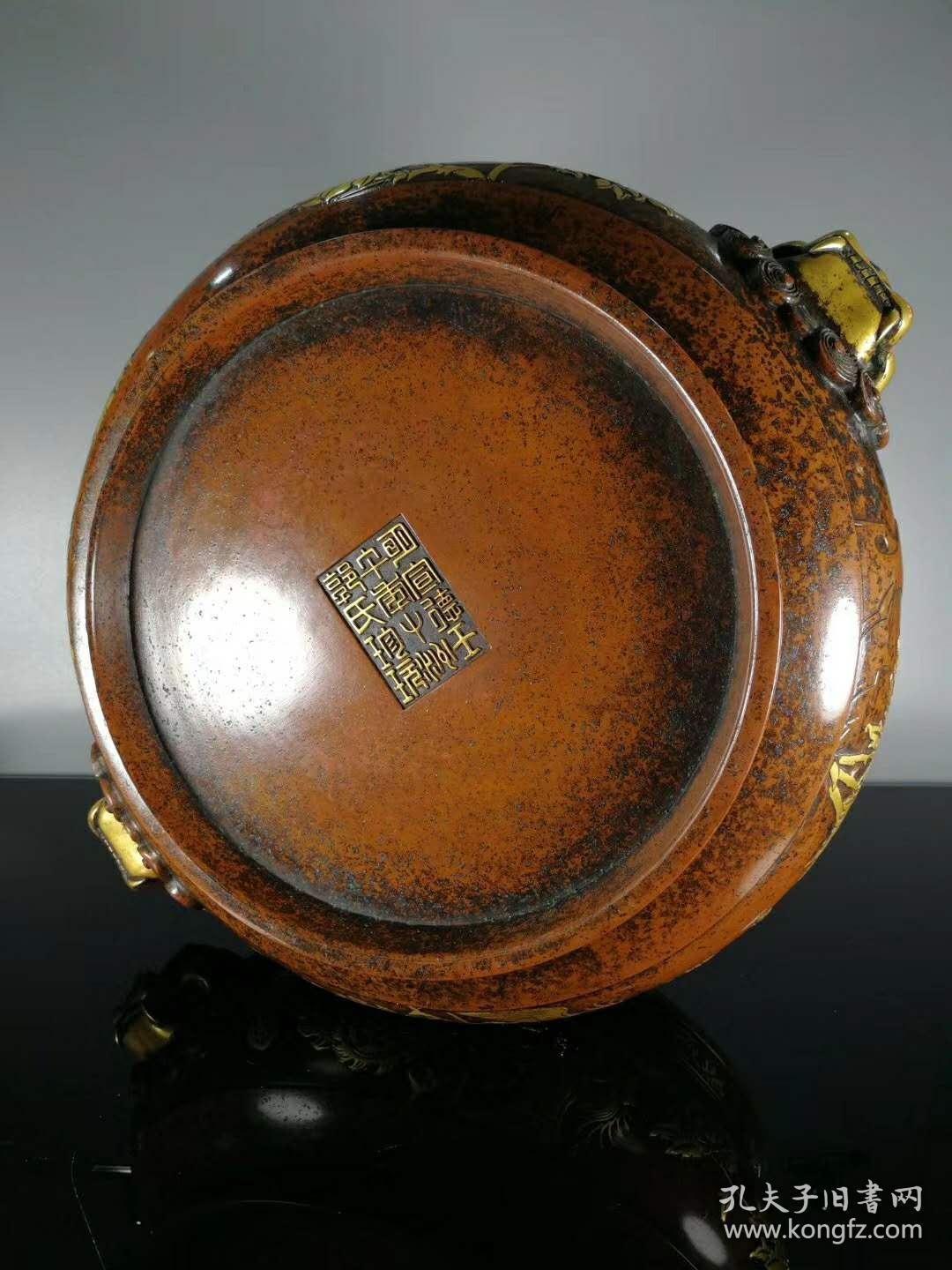 紫铜流金，高12公分，宽16公分，重量8880克