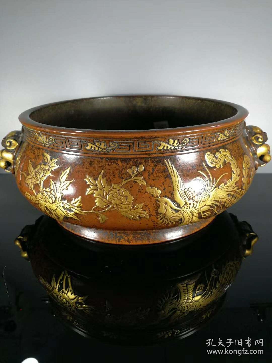 紫铜流金，高12公分，宽16公分，重量8880克