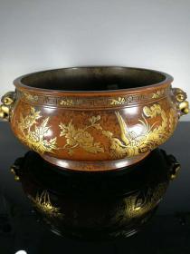 紫铜流金,高12公分,宽16公分,重量8880克