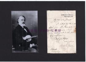 著名匈牙利小提琴巨匠 约阿希姆(Joseph Joachim) 1885年亲笔信