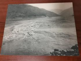 民国长江三峡巫峡急流珂罗版印刷品一张