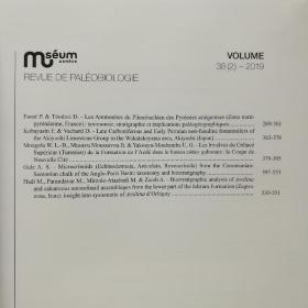 PEVUE DE PALEOBIOLOGIE  古生物学法文版