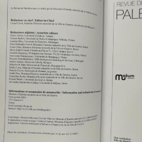 PEVUE DE PALEOBIOLOGIE  古生物学法文版