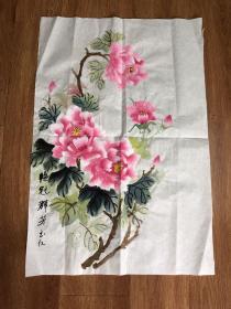 手绘真迹国画：艳冠群芳（尺寸 69cmX46cm)