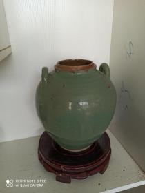 清代      松石绿釉双系罐