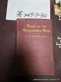 民国原版英文著作 machinery for metalliferous mines