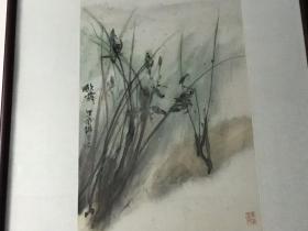 著名画家金家骥先生国画 “兰花“”68x46cm 镜框