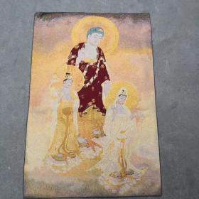西方三圣唐卡刺绣织锦绣丝织画【2】