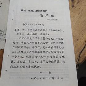 红色文献——（油印本）向毛主席报喜