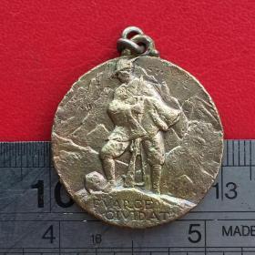 A958旧铜意土战争意大利与土耳其战争胜利勋章铜牌章挂件吊坠珍藏