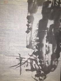 日本回流字画 墨竹石