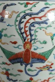 明代,“大明嘉靖年制”五彩龙凤纹梅瓶