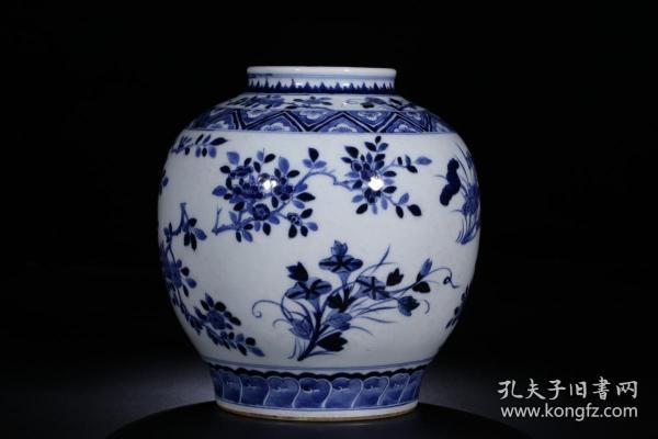 清代 青花花卉纹小罐
