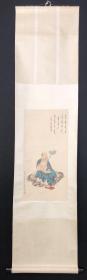 著名画家【溥儒】【罗汉图】立轴,纸本手绘,品相如圖老舊黃斑多,绫裱立轴。画芯32*65厘米 溥心畬[yú]（1896年9月2日—1963年11月18日），满族，原名爱新觉罗·溥儒，初字仲衡，改字心畬，自号羲皇上人、西山逸士，北京人，著名书画家、收藏家。为清恭亲王奕訢之孙。曾留学德国，笃嗜诗文、书画，皆有成就。画工山水、兼擅人物、花卉及书法，与张大千有“南张北溥”之誉，又与吴湖帆称南吴北溥 价格协商