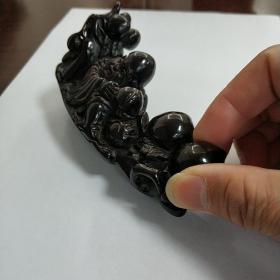 老寿星牛角笔架包浆好品好如图