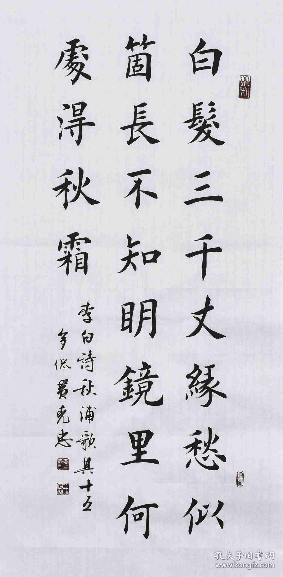 【带合影】当代实力书法家 黄老师《秋浦歌其十五》SF2451