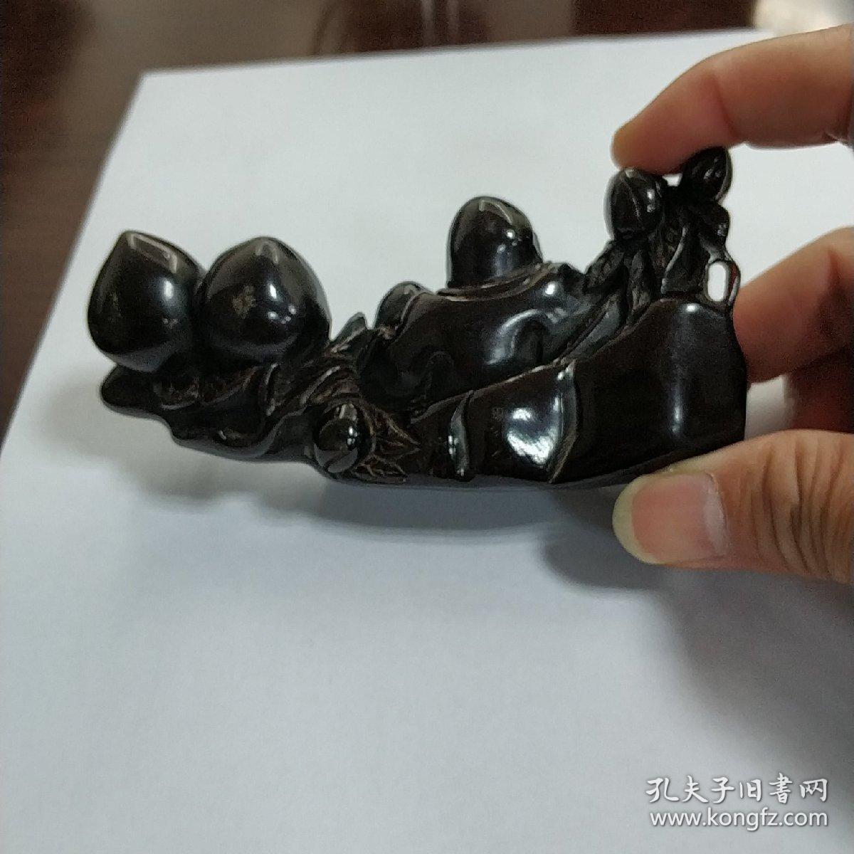 老寿星牛角笔架包浆好品好如图