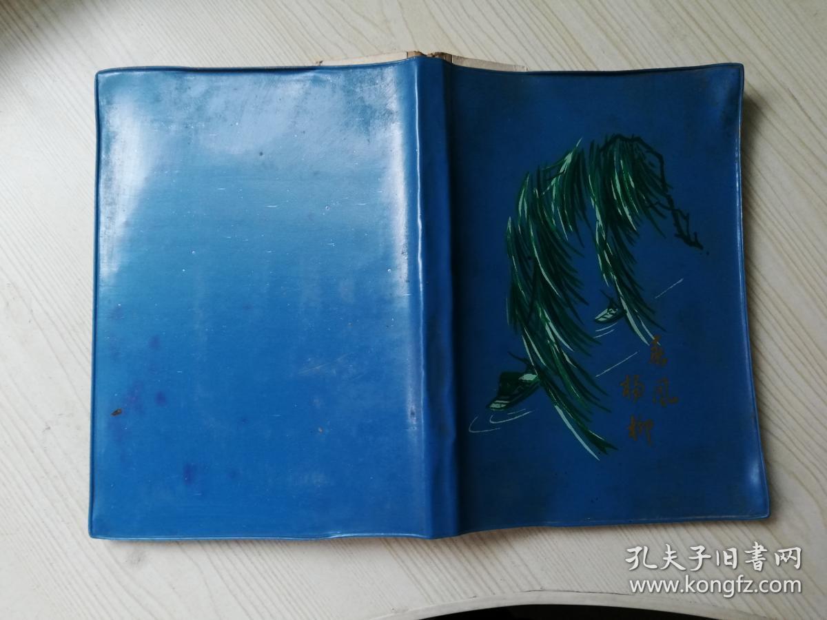 七十年代塑料日记本  春风杨柳  多幅体育图片    36开  广东省汕头市文具厂