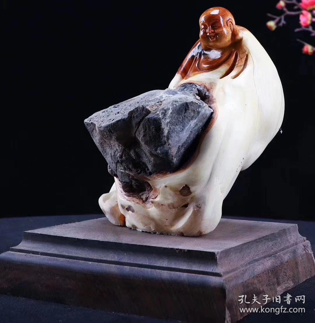 精品崖柏弥勒佛，太行崖柏双色坨坨料，天然夹石，材质干净，油性爆满，推荐收藏长14宽14高17重3斤