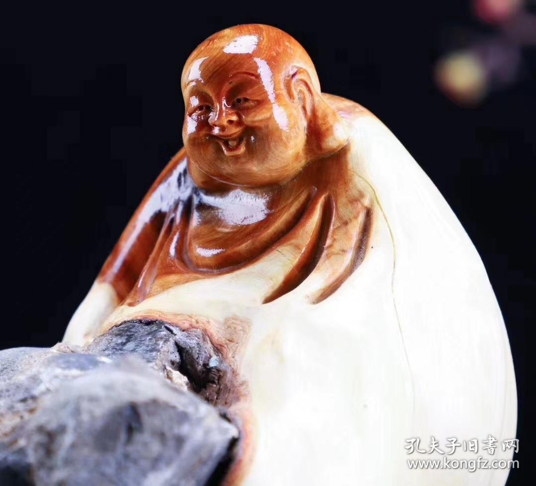 精品崖柏弥勒佛，太行崖柏双色坨坨料，天然夹石，材质干净，油性爆满，推荐收藏长14宽14高17重3斤